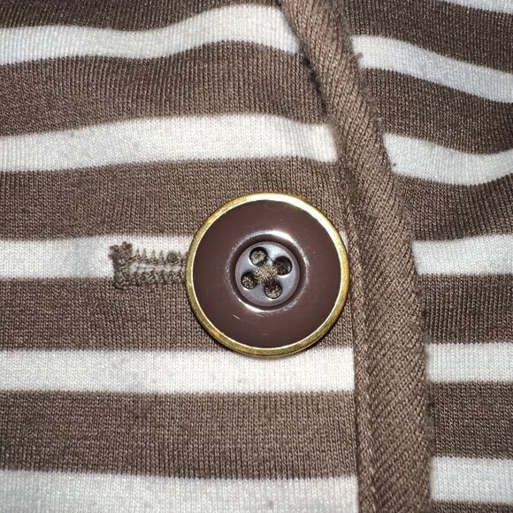 Investments Womens Blazer Suit Jacket Striped Stretch Brown White 18 - Picture 4 of 8